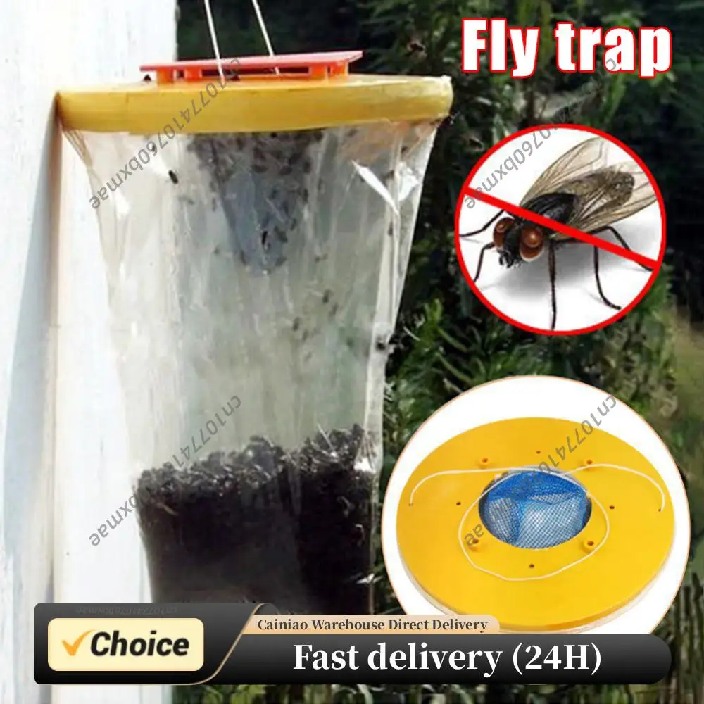Trampa para Moscas Desechable, Bolsa para Atrapar Moscas, Asesino de Insectos con Cebo para Parques/Cantinas/Restaurantes/Granjas al Aire Libre
