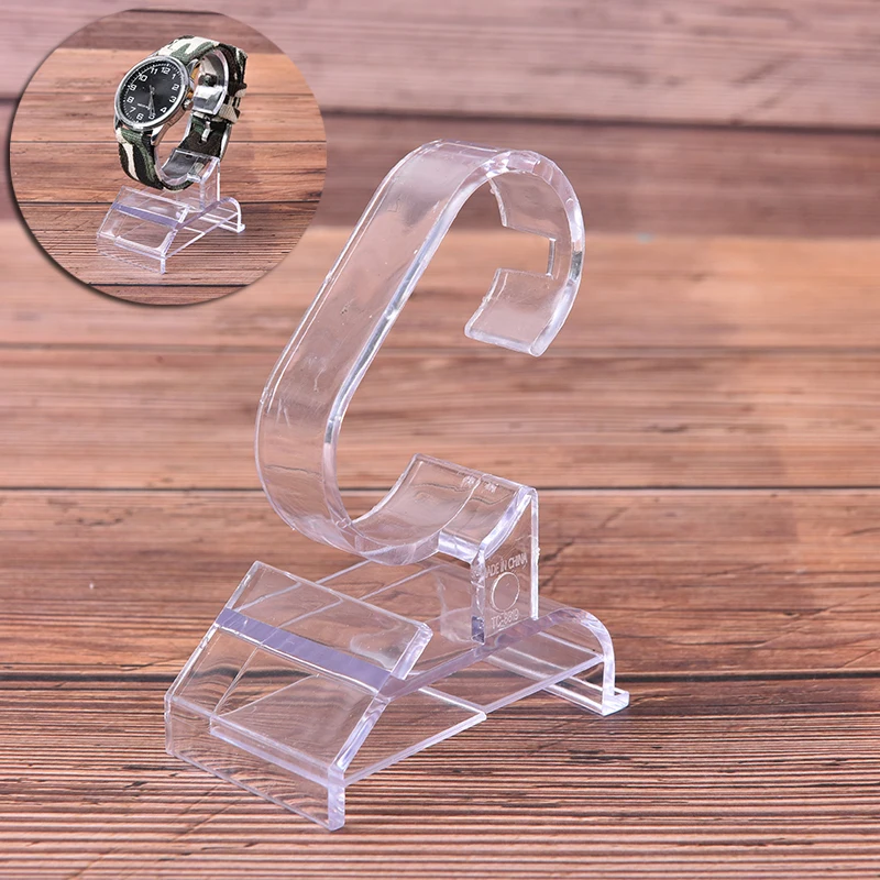 1Pc Clear Plastic Watch Display Holder Rack Transparent Jewelry Bangle Bracelet Watch Display Stand Jewelry Accessories