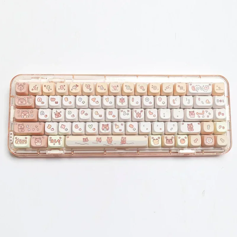 

Колпачки для клавиш с изображением кошки в форме мультяшного медведя, 134 клавиши, профиль MAO, колпачки для клавиш с сублимационной краской из ПБТ для 61/84/75/104 клавиш, механическая клавиатура
