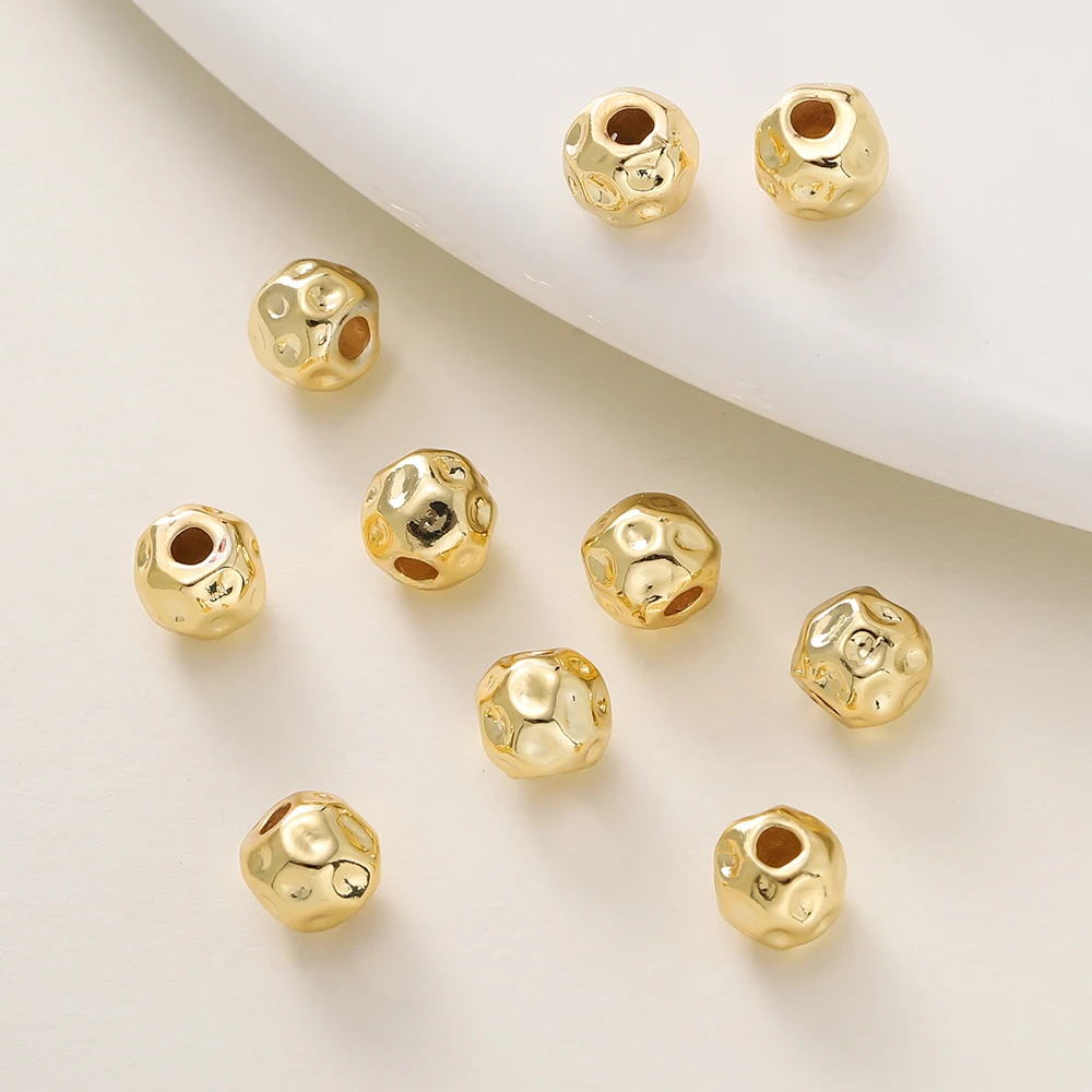 5Pcs/Pack 5*6mm 14/18K Gold Plated Irregular Shape Spacer Beads For Handmade DIY Jewelry Making Bracelet Necklace Accessories image 4