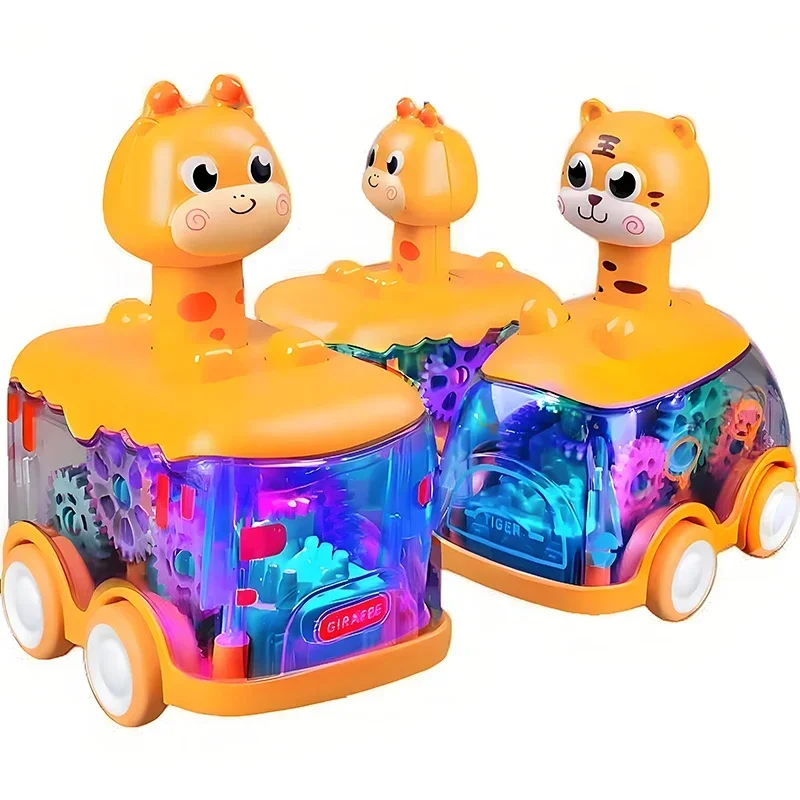 Baby Car Toy Press and Go Gear Car Toy for Toddlers 1 2 3 Years Old Light Up Toy Inertial Car Birthday Gifts for Kids Boys Girls