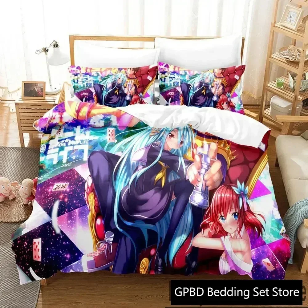 

3D Print Anime No Game No Life Comfortable Duvet Quilt Cover Pillowcase Bedding Set Children Bedroom Decoration Home Textile