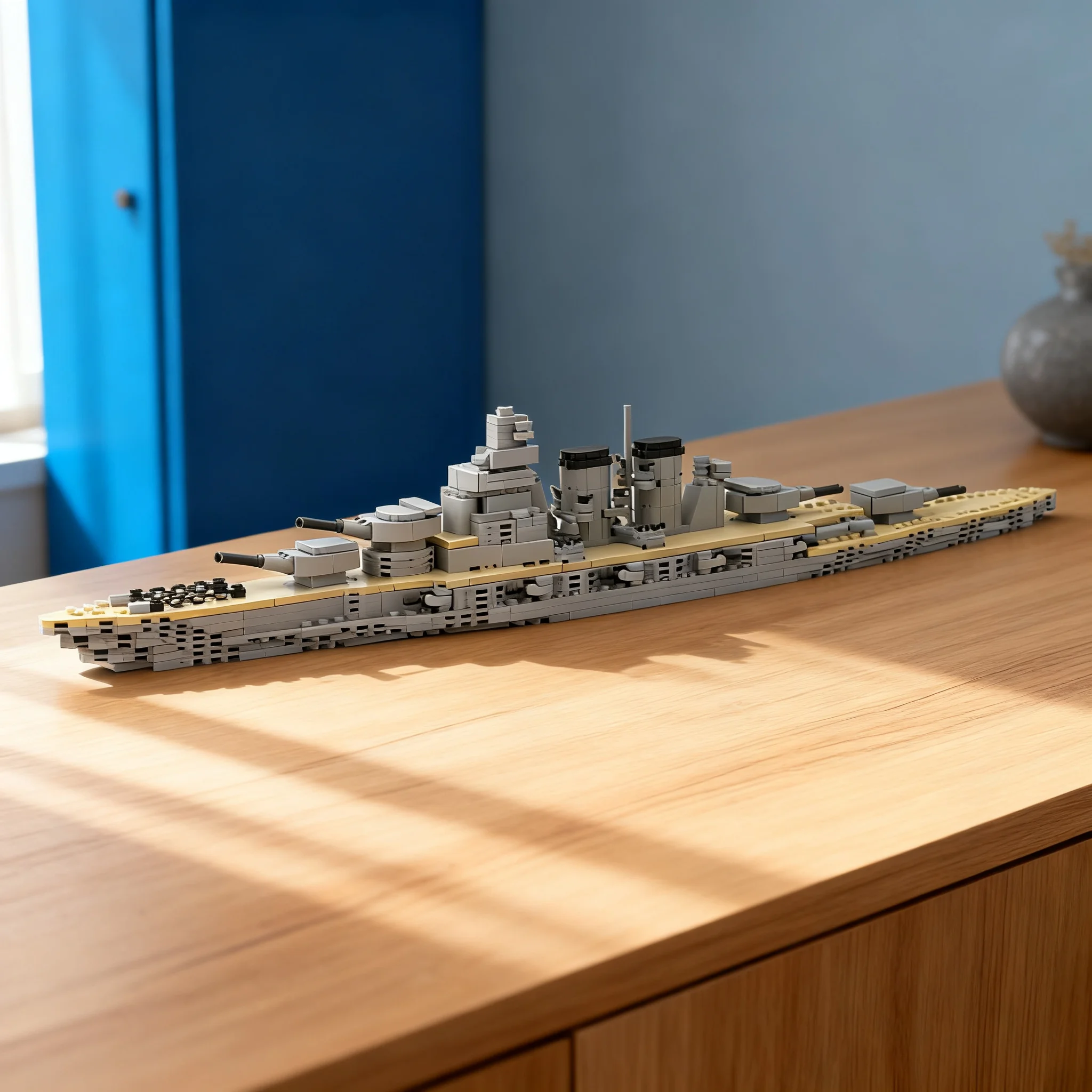 677pcs MOC Classic IJN Kongo Battleship Model Building Blocks Christmas Gift Craft Creative Education Display Assemble Brick