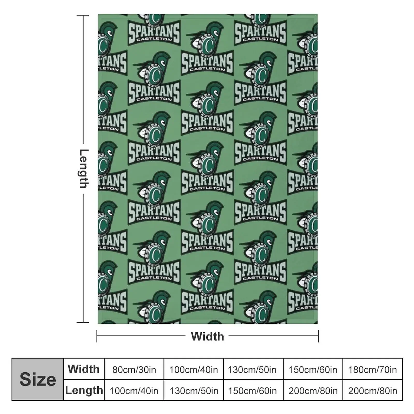 Castleton U Spartans Throw Blanket Cute Plaid Giant Sofa Warm Decoratives Blankets