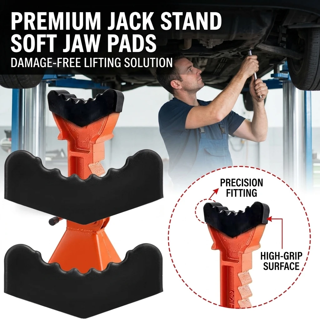 2pcs Car Rubber Jack Lift Pad Stand Slotted Frame Rail Adapter Weld Floor Jack Tool for Car Repair