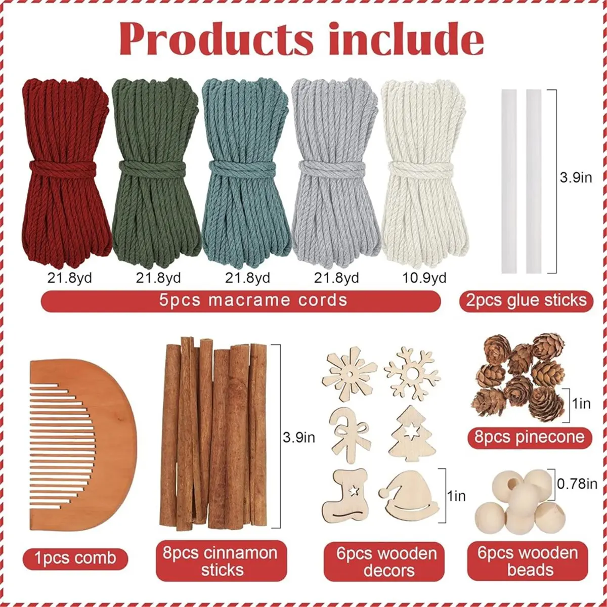 Best sales 2026 6 Pcs DIY Christmas Macrame Gnomes Santa Claus Kit, for Xmas Tree Holiday Party Decor with Instruction
