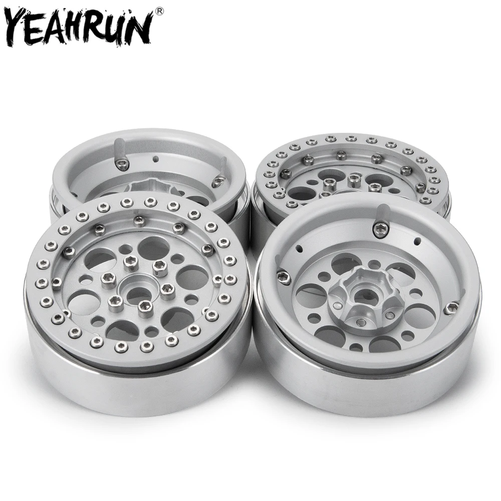 

YEAHRUN 4Pcs 1.9 inch 25mm Aluminum Beadlock Wheel Rims For 1/10 Axial SCX10 90026 90046 TRX4 D90 D110 RC Crawler Car