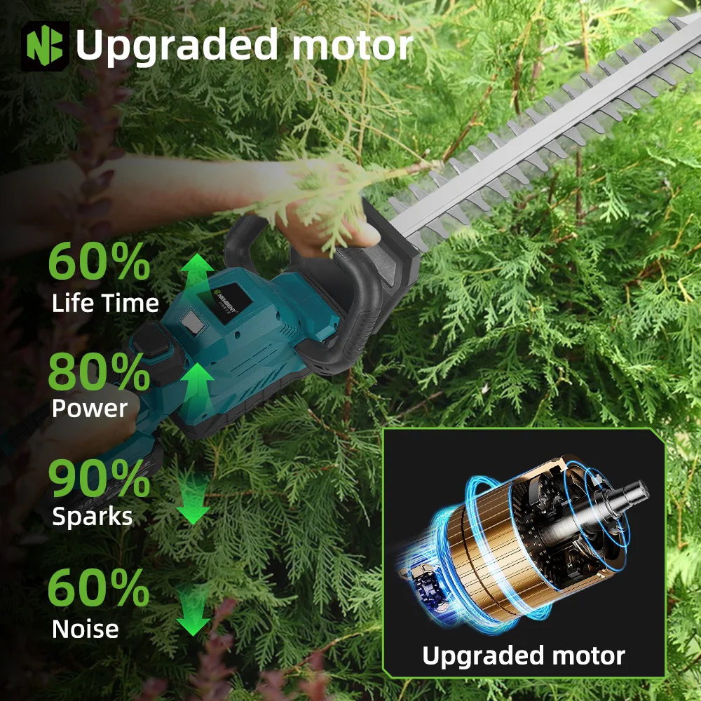 NEWBENY 電動ヘッジトリマーハンドル 180 ° 調整可能な芝刈り機、庭の