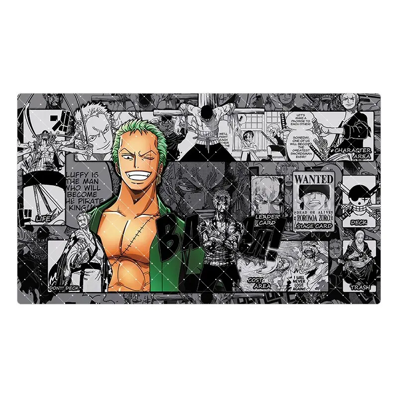 4models One Piece OPCG 600x350mm Roronoa Zoro Trading Card Playmat 2mmStitched Edge Single Rubber Board Game Card Mat Toy Gift view 5