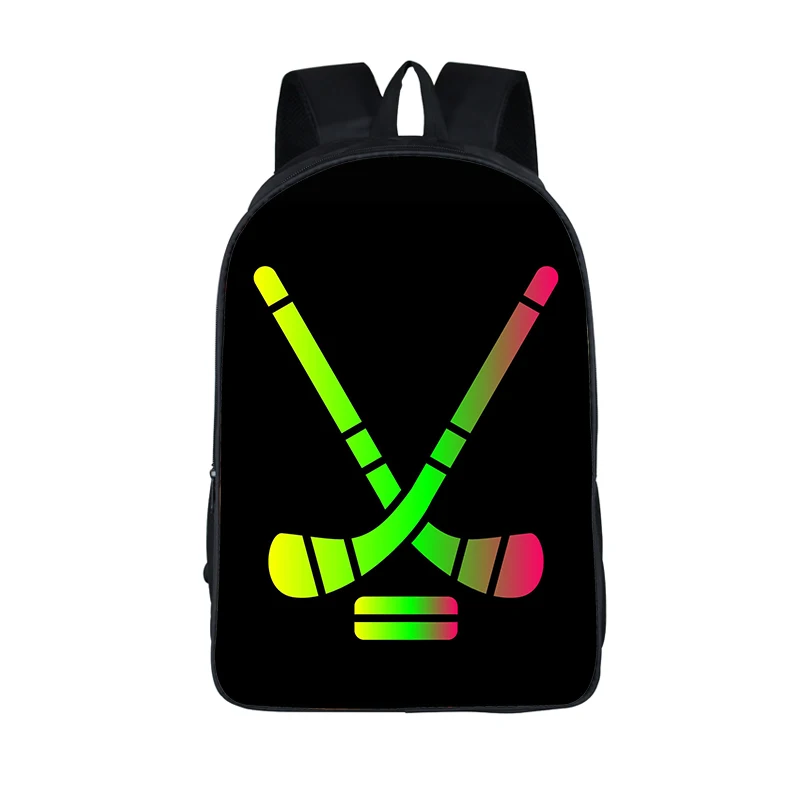 Ice Hockey Print Backpack Women Men Baseball Player Bookbags for Travel Children School Bag Laptop Rucksacks Kid Book Bags Gift