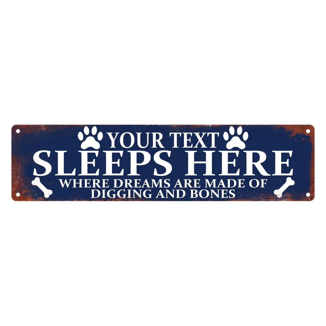 Custom Text Vintage Metal Pet Sign 40×10cm Waterproof Personalized Home Wall Decor