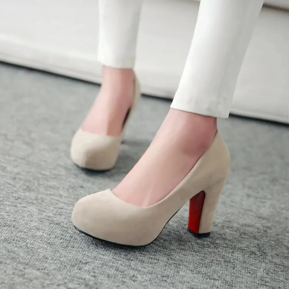 High Heels Women Round Toe Limited Zapatos Mujer Tacon Shoes Big Size 34-43 Colour New Spring Autumn Pumps Platform Shoes A35-1