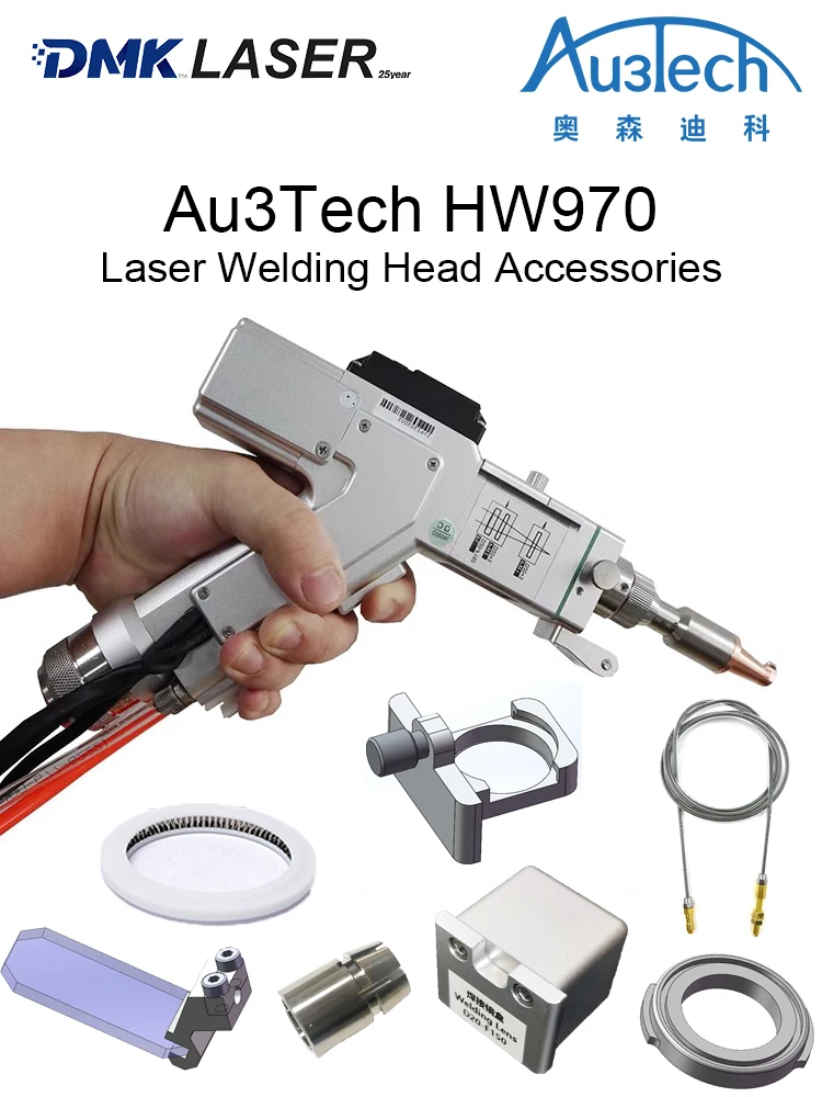 Au3tech HW970 Laser Welding Head Accessories Protective Windows Focusing Lens Sealing Ring Motor Fixed Plate For HW970 Gun Parts