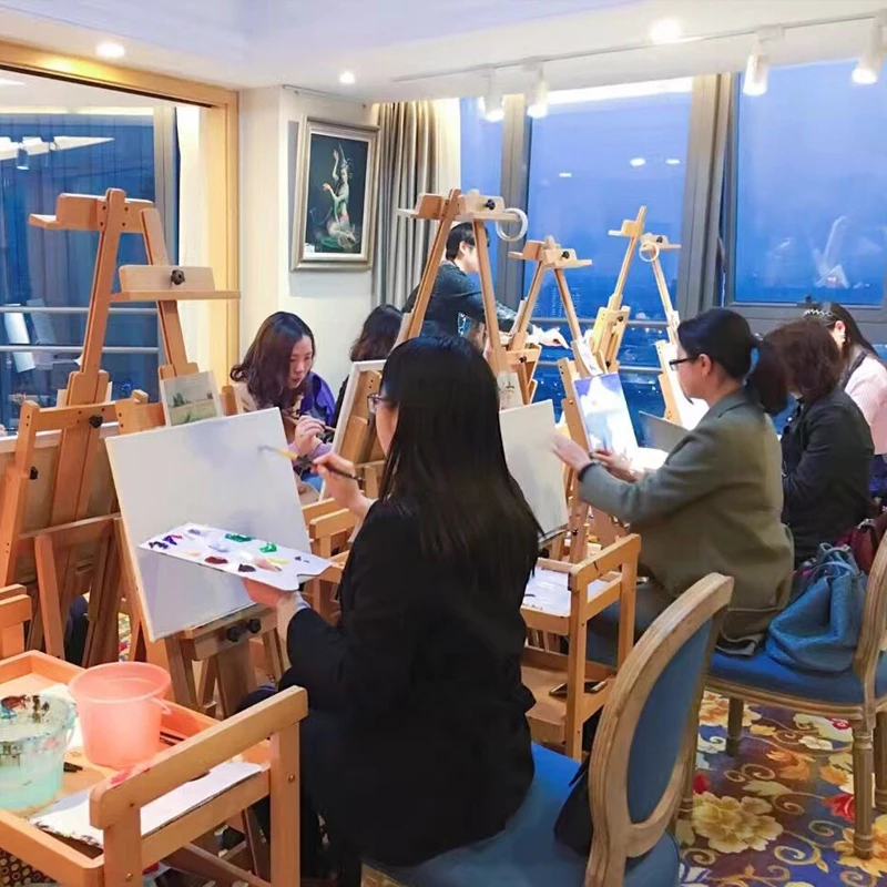 wood bracket type floor folding professional flat dual-purpose oil painting sketch easel