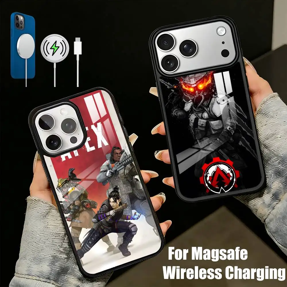 

Fps Game A-APEX Printing Phone Case For iPhone17,16,15,14,13 Plus,Pro Max Magnetic For Magsafe Wireless Charging