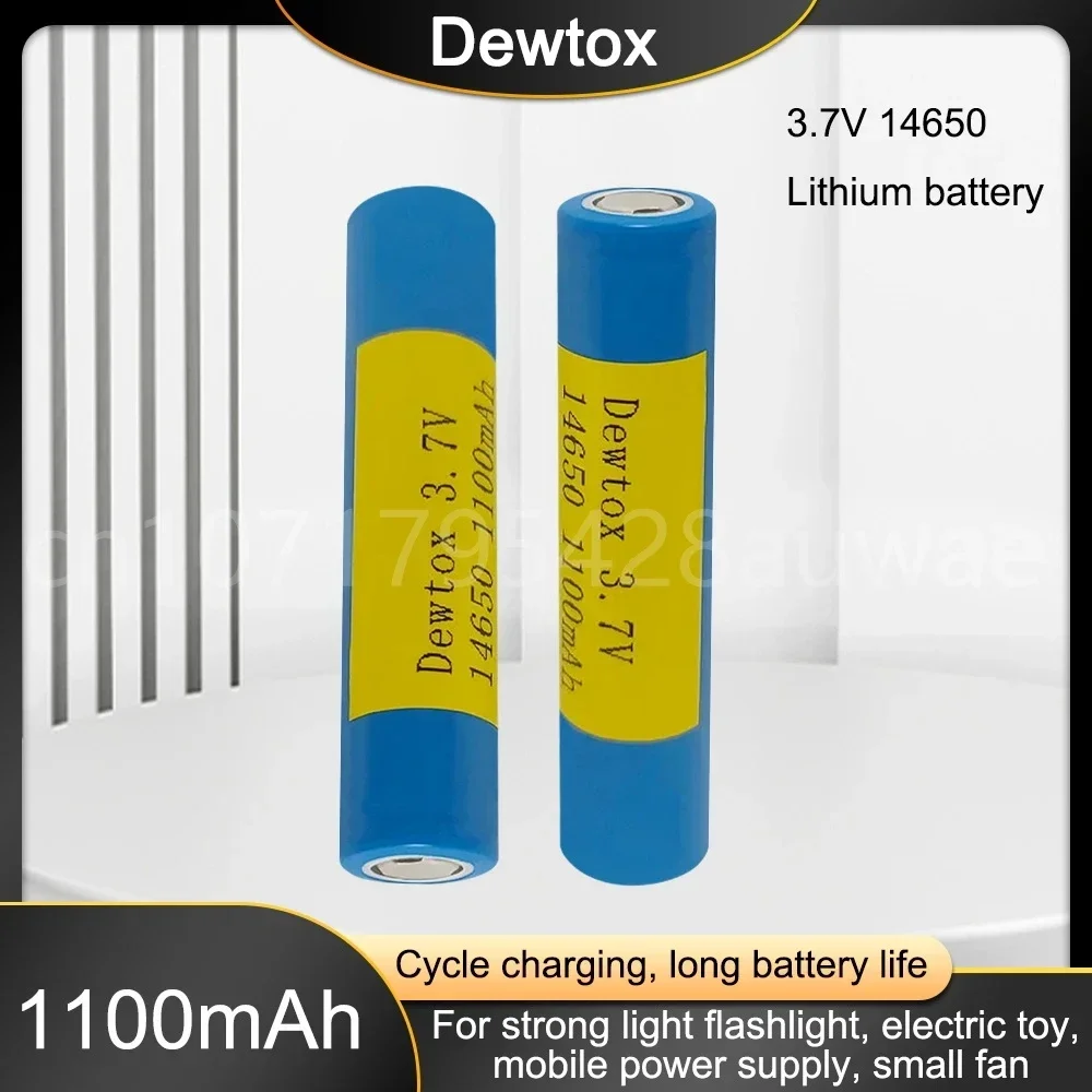 14650 Lithium Battery 3.7v Rechargeable Battery Full Capacity 1100mah Flat Head Cylindrical Rechargeable Battery