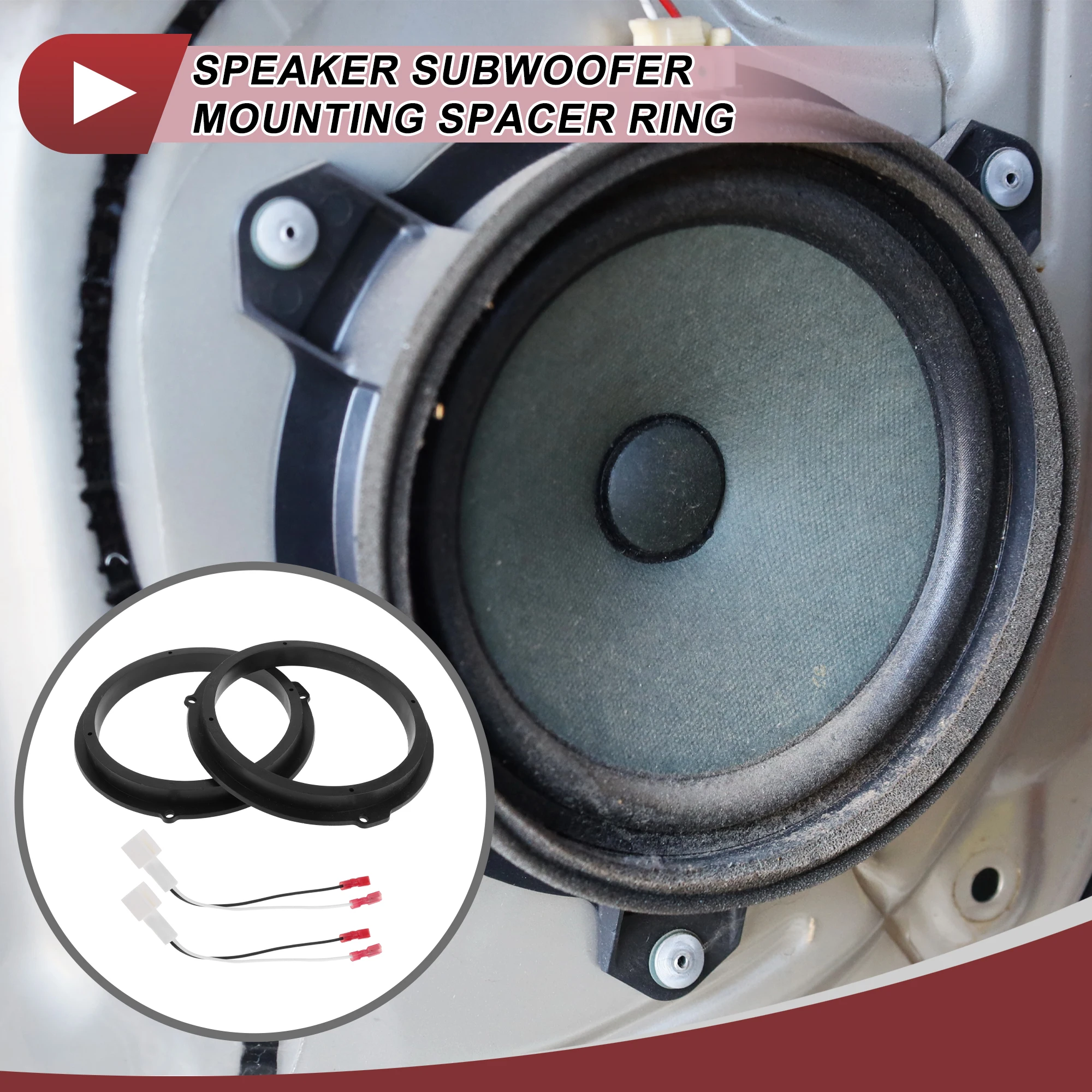 UXCELL 2 Set Audio Coaxial Speaker Speaker Spacer Ring Tweeter Speaker Spacer Adaptor for Ford Bronco Sport 2021 Front Rear Blac
