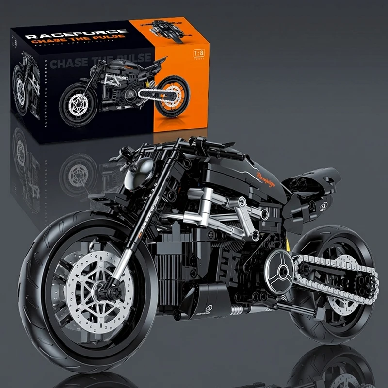 

Конструктор Мотоцикл 1:8, Набор для сборки мотоцикла, Подарки, Креативные строительные игрушки для детей, мальчиков и взрослых, Крутой декор для комнаты, 538 деталей