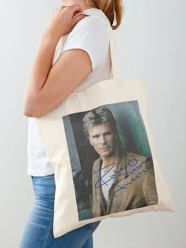 توقيع ريتشارد دين أندرسون حمل الحقائب القابلة لإعادة الاستخدام حقيبة يد نسائية حقيبة تسوق شعار حمل حقيبة الجامعة