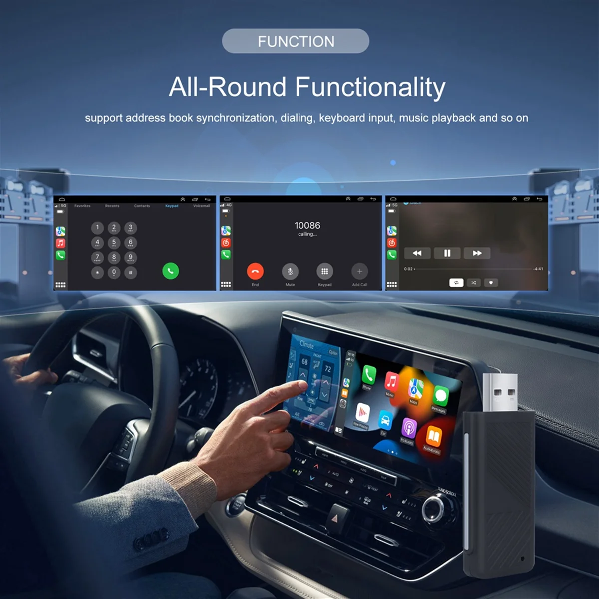 Wired to Wireless Carplay Box Carplay Dongle AI Box Voice Assistant Carplay Adapter Bluetooth WIFI Plug & Play