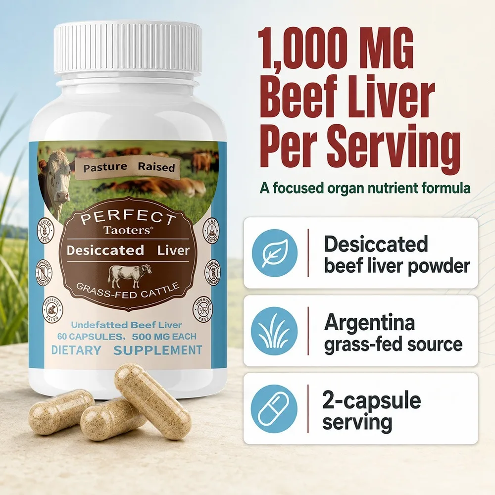 Perfect Supplements – 120 Capsules – Desiccated Beef Liver – Natural Source of Amino Acids, Iron, Vitamins A & B