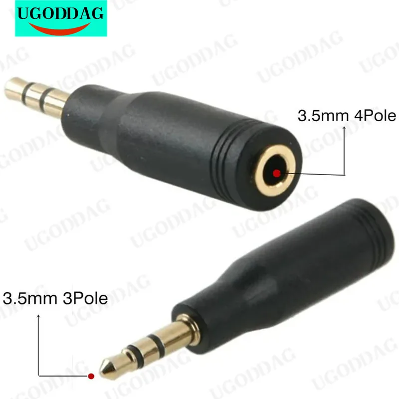 Jack 3.5mm 3 Pole Male To 4 Pole 3.5mm Female Stereo AUX Audio Connector Extender Headphone Jack Adapter