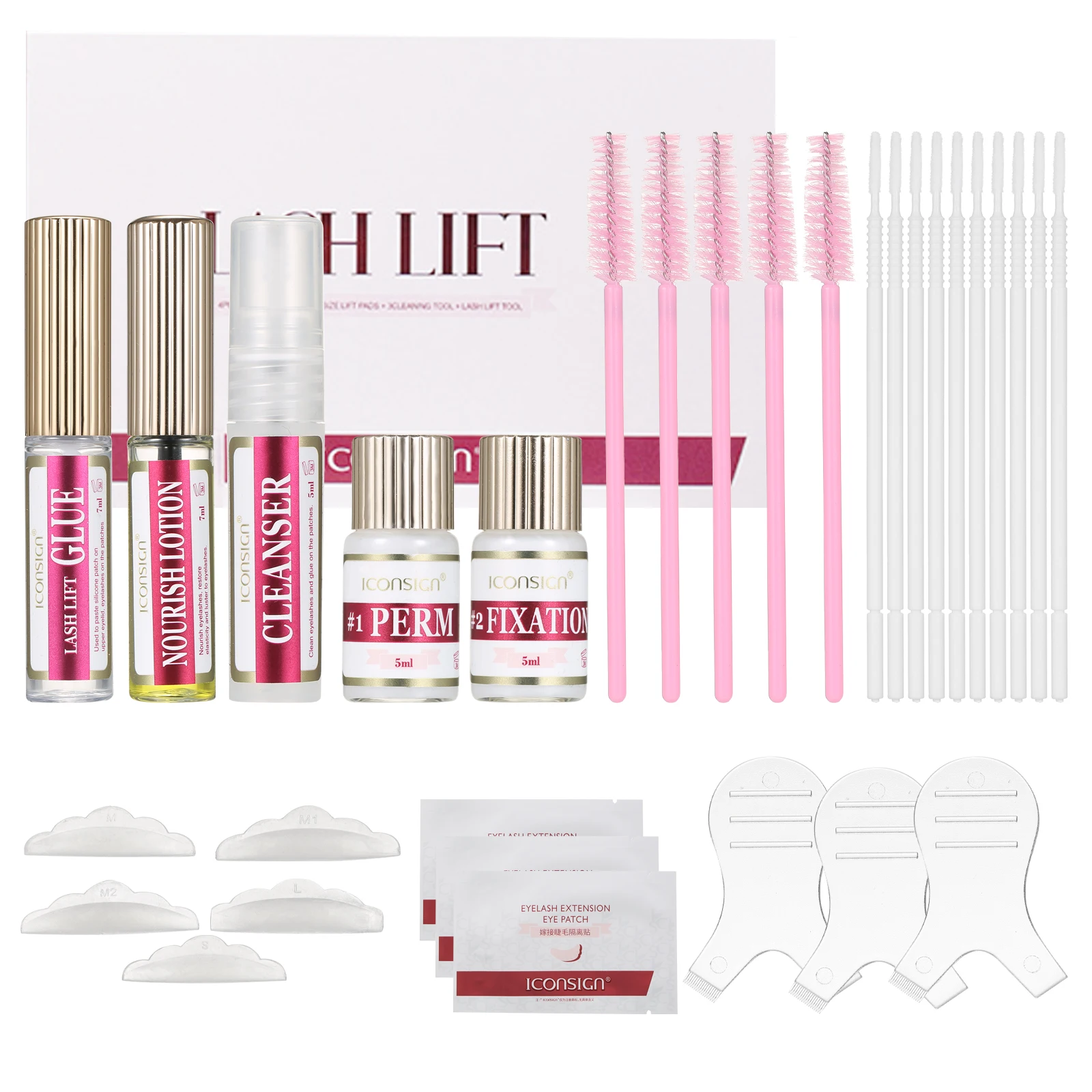 まつげパーマセット ラッシュリフトキット まつげパーマセット セミパーマネントまつげパーマ カーリングキット リフトパッド付き クリーニングツール付き