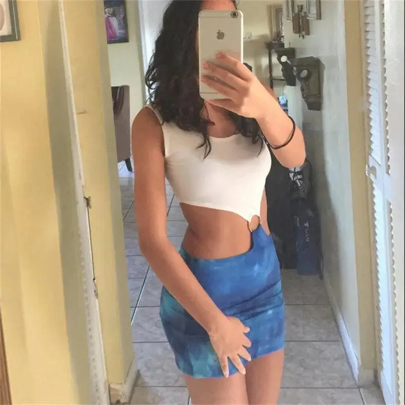 فيلم امرأة جميلة جوليا روبرتس فيلم كوميدي رومانسي زي مثير أزرق عاري الخصر TieDye انقطاع فستان الهالوين تأثيري