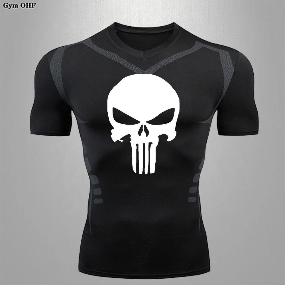 Compression Running Shirts Men Dry Fit Fitness Gym Men's Rashguard T-Shirts Football Workout Bodybuilding Stretchy Clothing Men