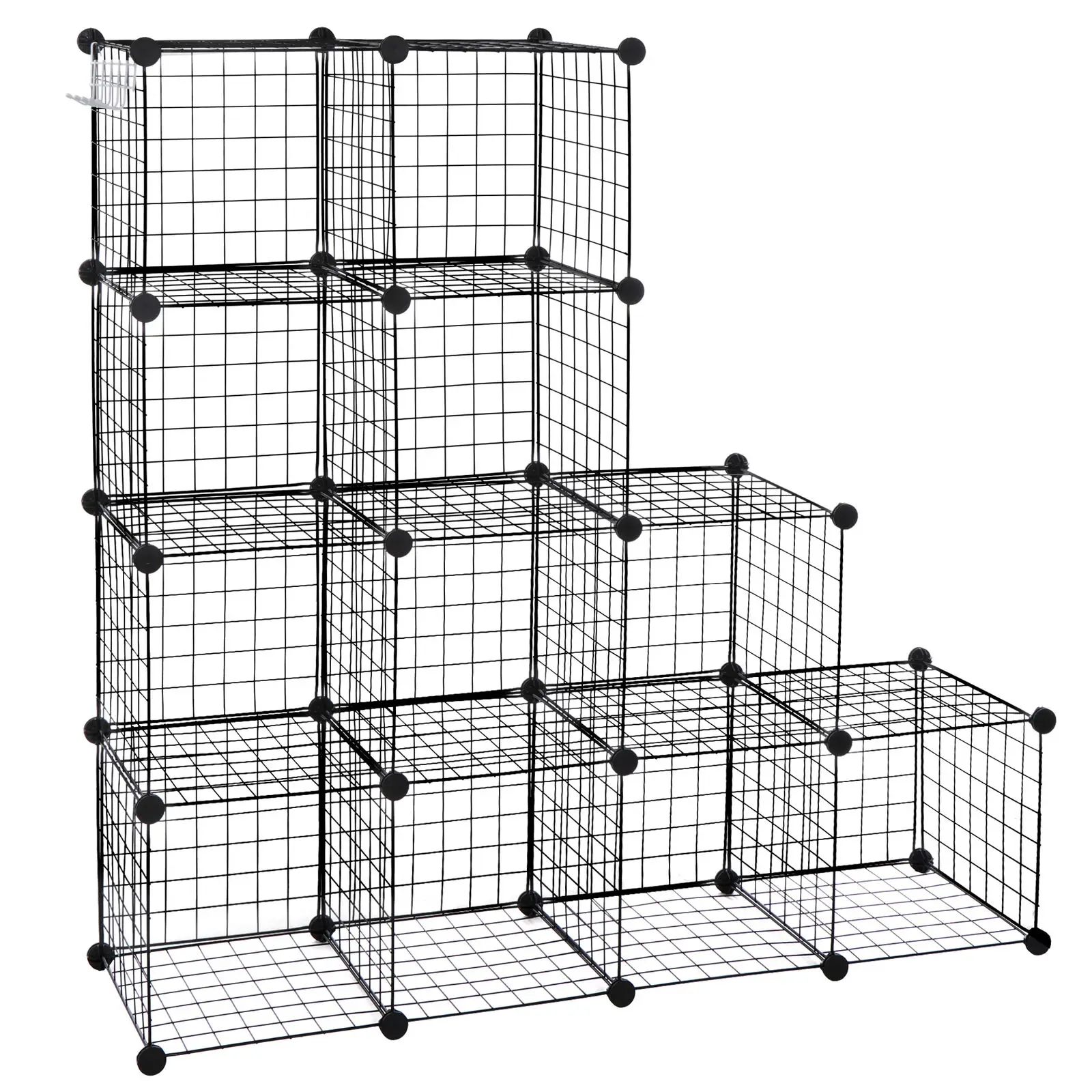 Imagem -04 - Armazenamento Rack Organizador para Cozinha Black Metal Wire Prateleiras Quarto Shelving 12 Cube