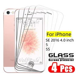 4Pcs For iPhone 5 Glass Apple iPhone 5 5S SE 2016 Tempered Glass Protective 9H Transparent Protective Screen Protector iPhone 5