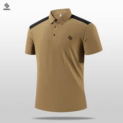 SBWL High quality Zipper Polo Shirt Male Fashion Turn-Down Collar Short sleeve Business Men Sports style Quick drying T-shirt