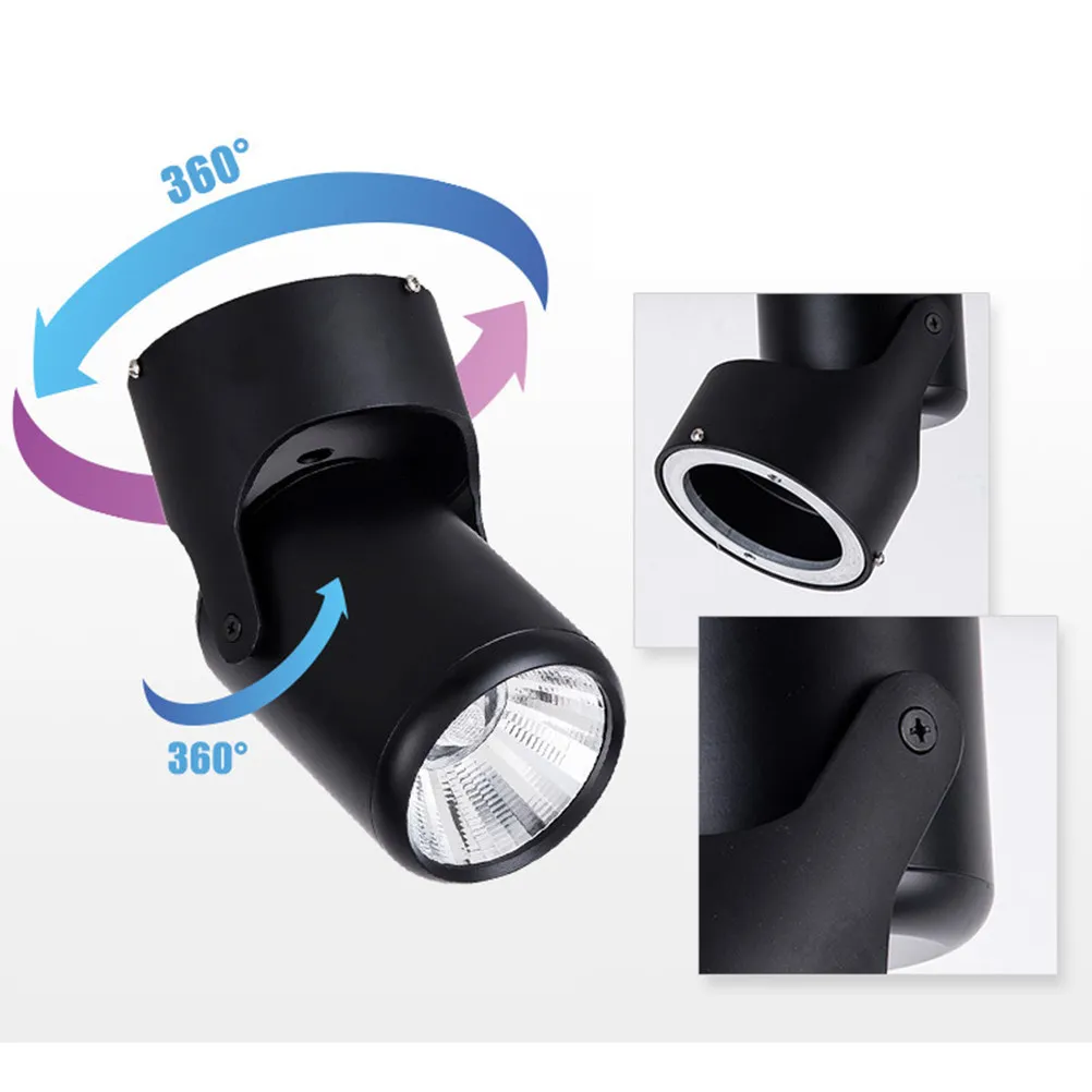 LED Spotlight 85-265V 7W Adjustable Aluminum Ceiling Wall Lamp Rotatable Cob Downlight for Indoor Decorative Use