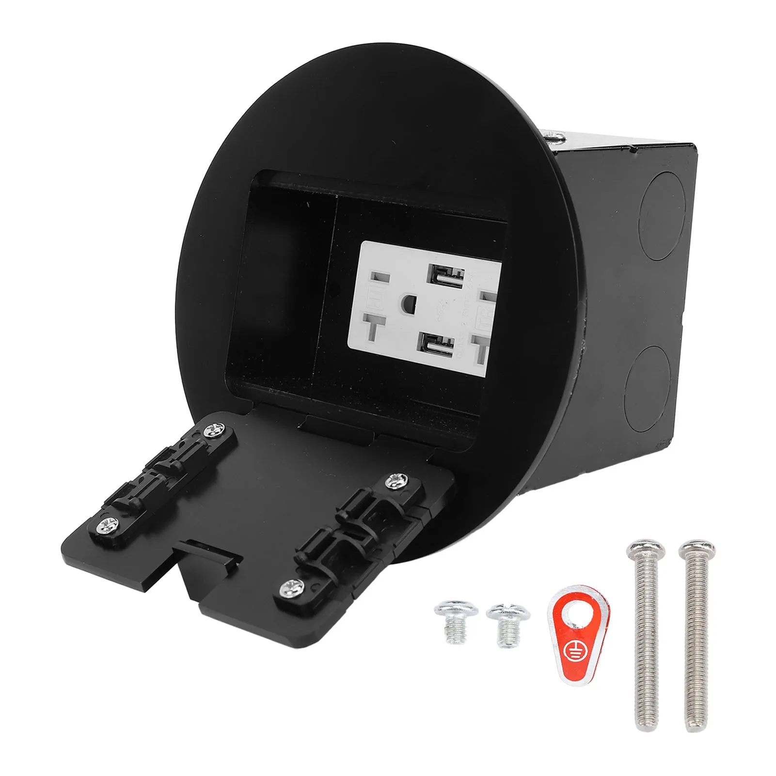 Water Proof Recessed Floor Outlet Box Flame Retardant PC Stainless Steel Recessed Floor Outlet Kit High Density  for Home