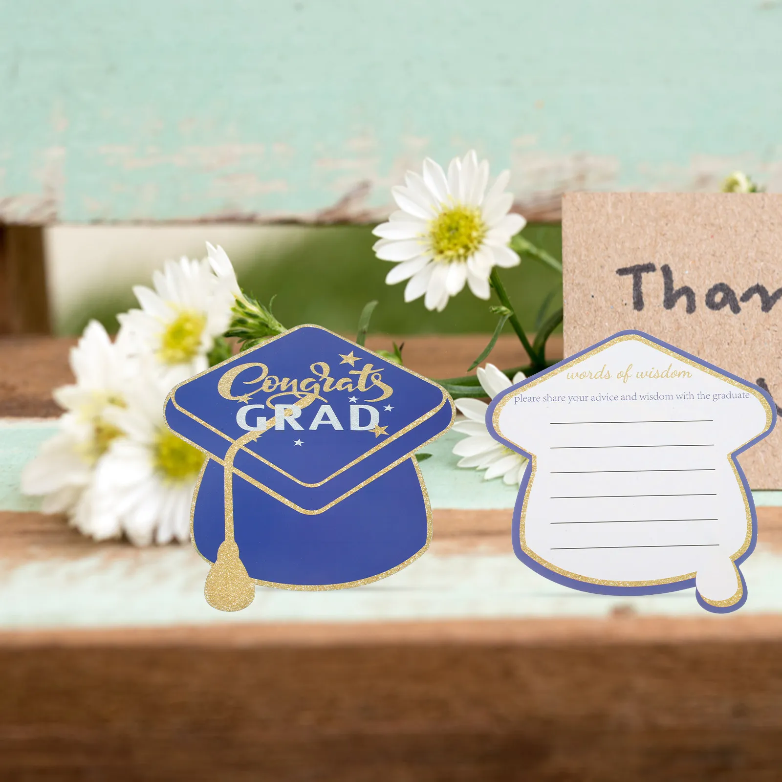

10Pcs Graduation Theme Greeting Cards Elegant Cap Design Fine Workmanship Fast Drying Paper Suitable for Congratulations
