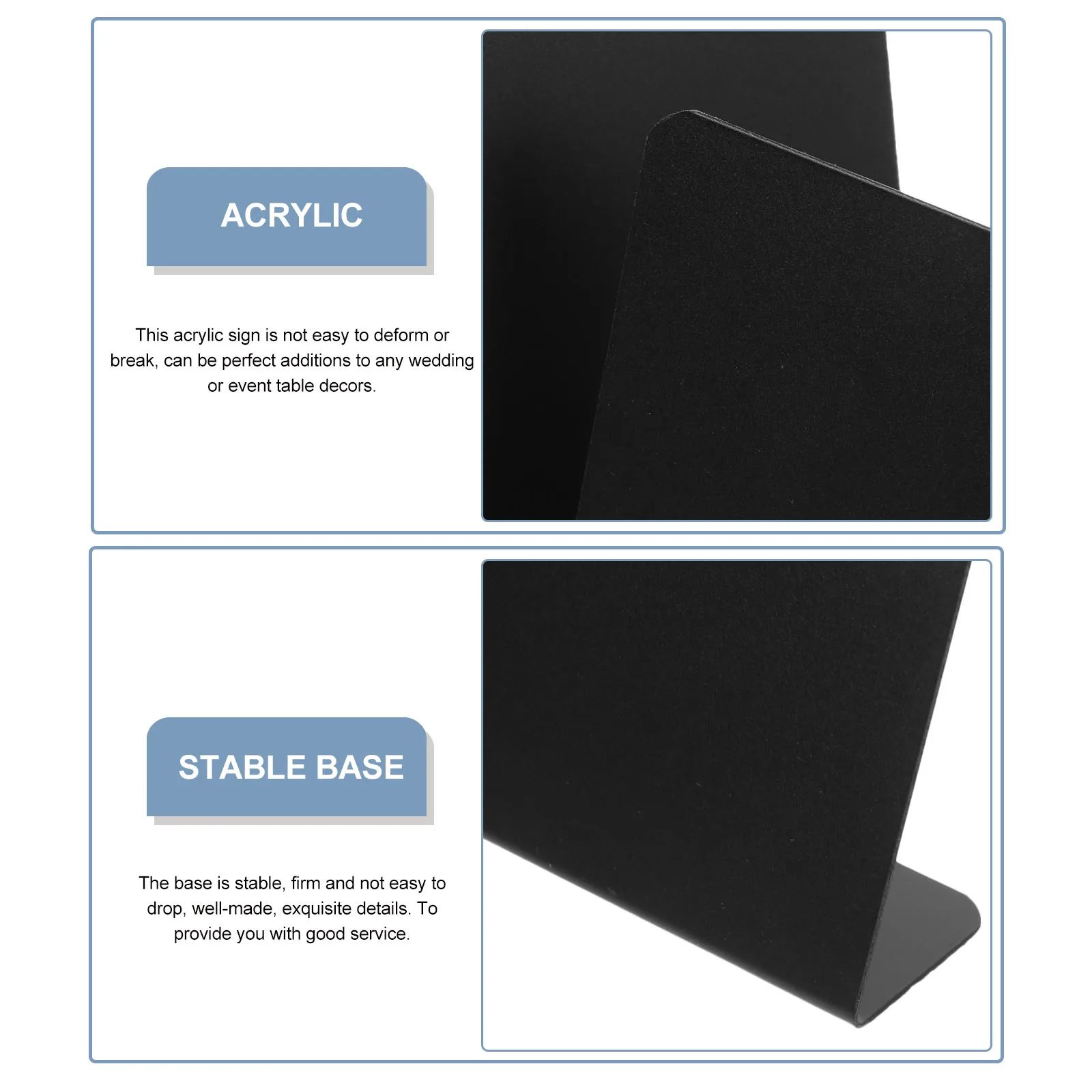 10pcs Acrylic Dry Erase Boards Mini Chalk Board Desktop Sign Labels Price Name Card Tag Stand Rack Message Board Sign Holder