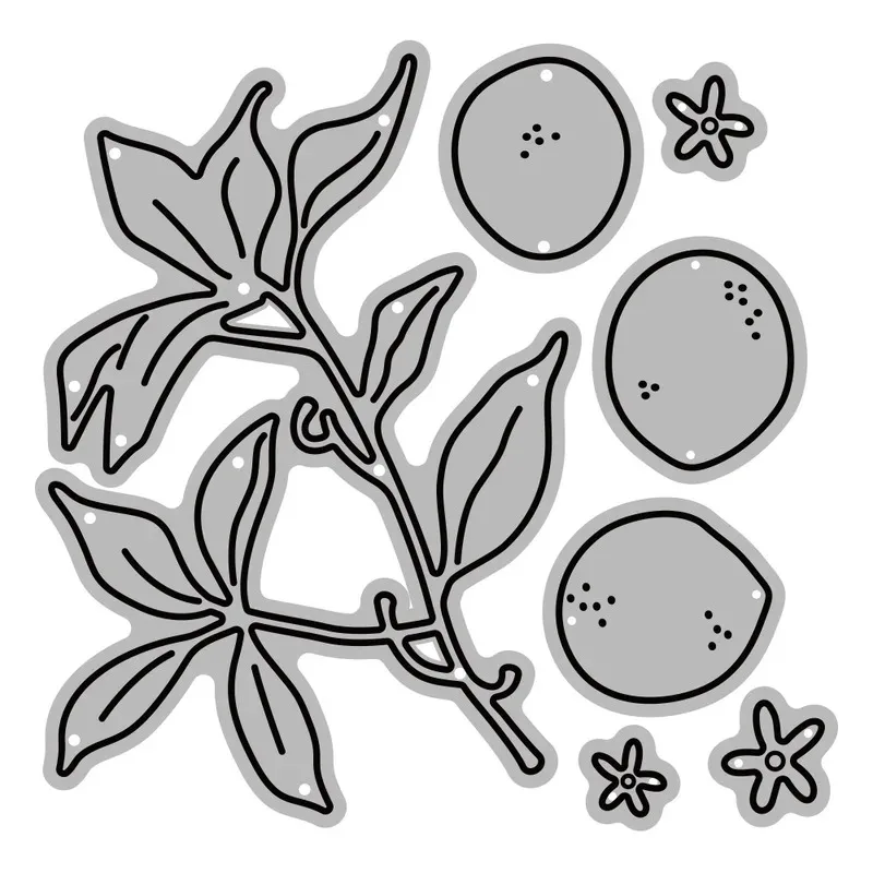 Lemon Lime In The Branch Metal Cutting Dies Embossed DIY Scrapbooking Accessories Cut Dies For Cards Album Decor Gift