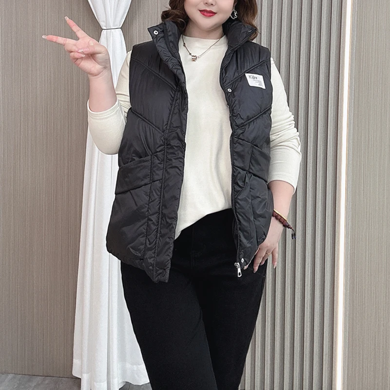 Giù Gilet di cotone Cappotto invernale femminile Nuovo Plus Size Moda donna Parka senza maniche Allentato Casual Fuori Indossare gilet 217