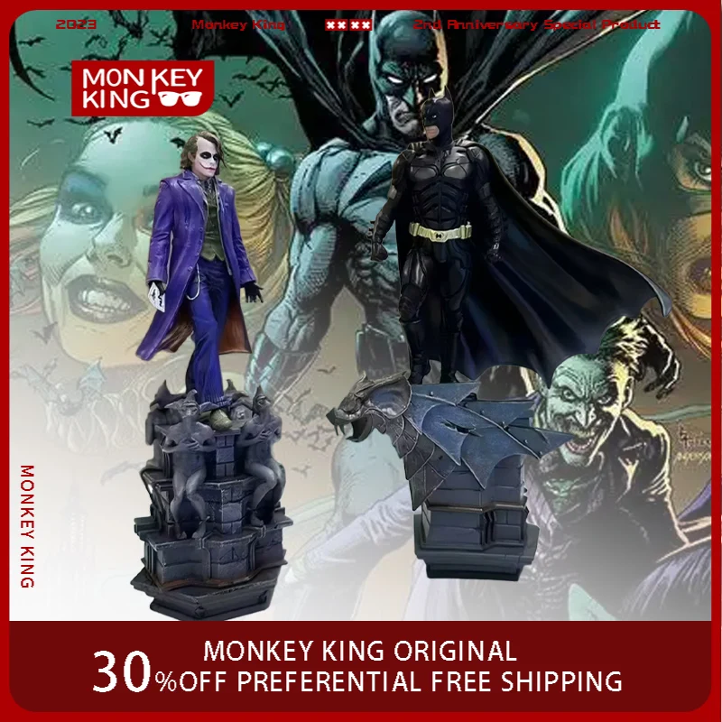 

30CM Detective Comics Figure Batman Joker Rise Scene Anime Collectible Model Resin Desktop Ornaments Holiday Gifts Kids Toys