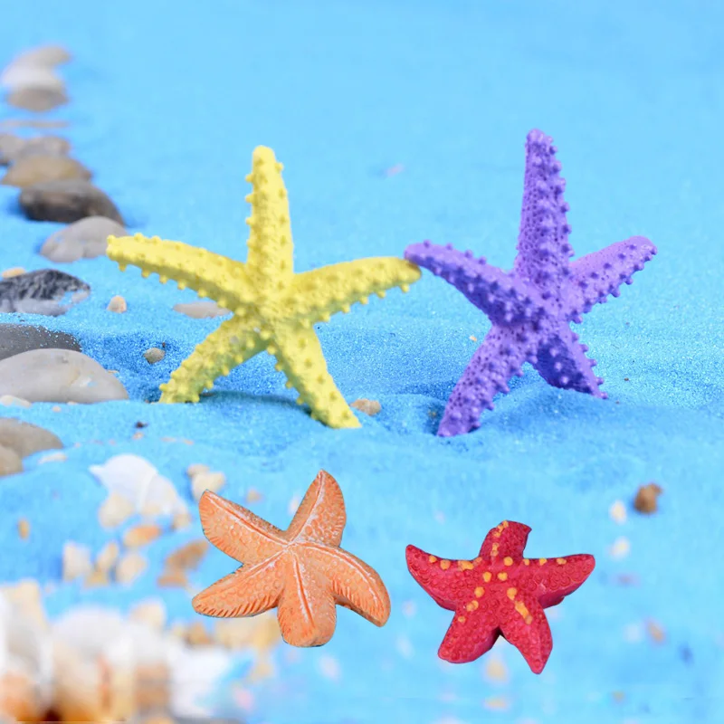Small Starfish Miniature Figurine Seaside Scenery Animal Home Cake Decor Fairy Garden Decoration DIY Accessories Resin Craft