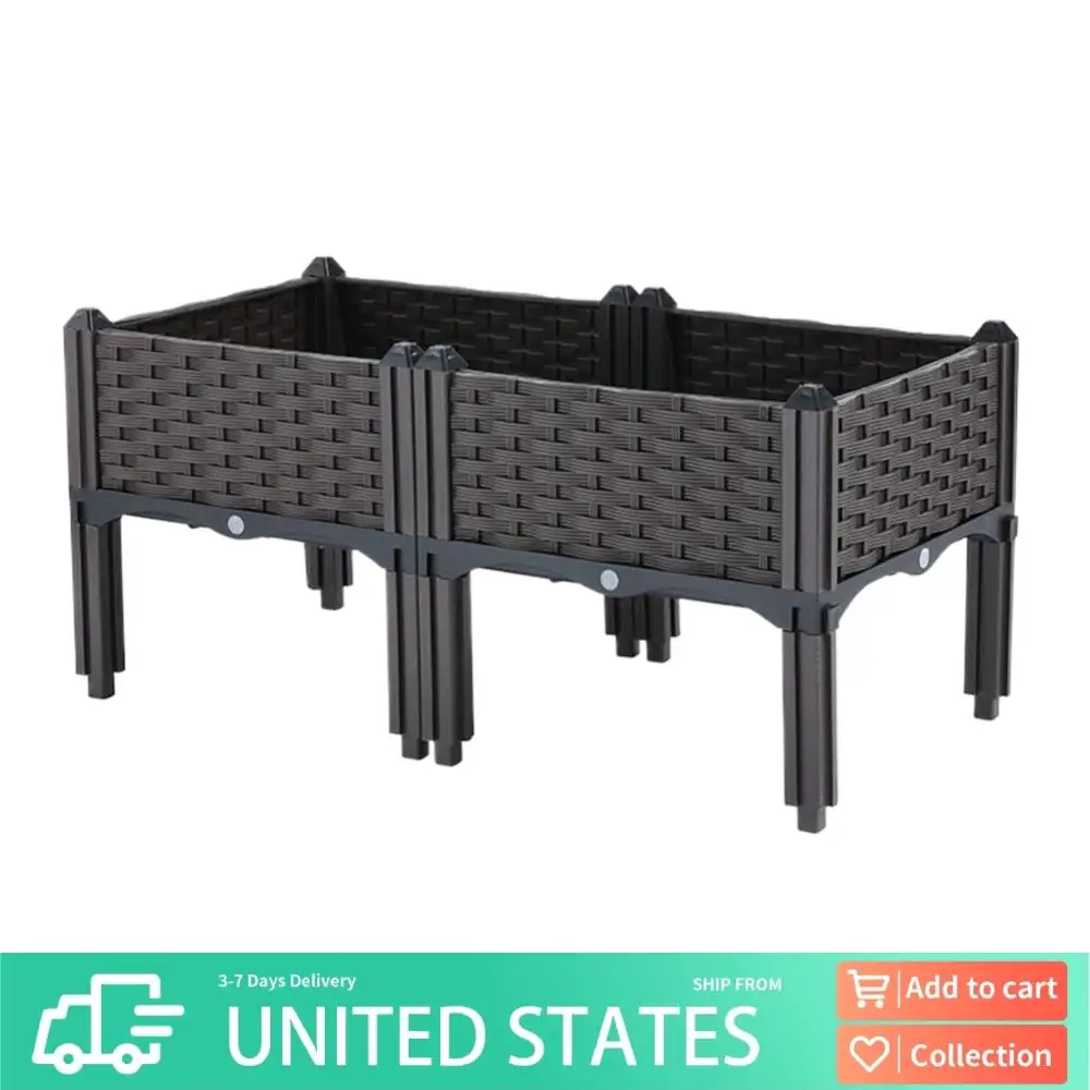 

Приподнятые пластиковые приподнятые садовые клумбы, уличные горшки с дренажными отверстиями