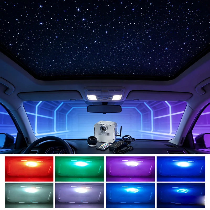 Twinkle Optic Fiber Lights lamp Star ceiling kit Bluetooth APP Control Starry Car LED Light Kid Room multiple RGBW 32W WAPP RF