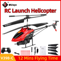 Wltoys RC Helicopter V398-C Plane Launch Helicopter 2.4GHZ 6-Axis Gyro Pressure Altitude 3PCS Motor Remote Control Aircraft