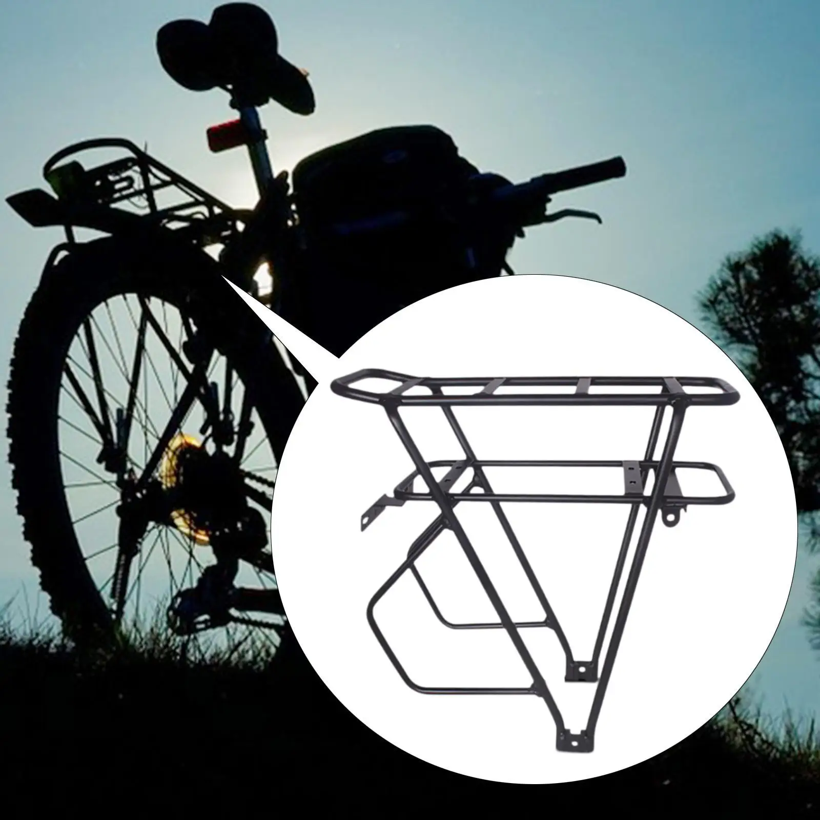 

Rear Bike Rack Touring Carrier Accessories Large Load Capacity Easy Installation Versatile Sturdy Bike Cargo Rack Iron