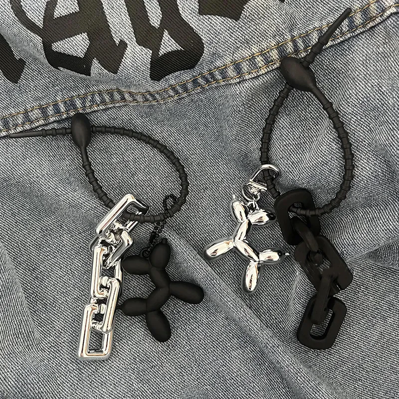 Popular Cute Cartoon Balloon Dog Keyring Couple Keychains Women Men New Car Holder Jewelry Gift Decoration Accessories