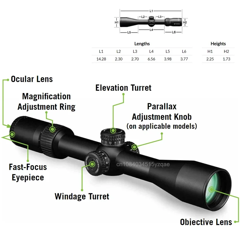 البصريات الأصلية التكتيكية 6-24X50 الطائرة البؤرية الأولى (FFP) Riflescopes EBR-2C(MRAD) شبكاني 30 مللي متر نطاق الأنبوب #2
