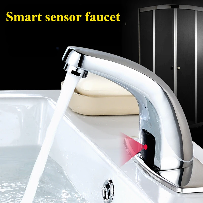 

Smart Sensor Faucet, Auto Touchless Sink Tap, Single Cold/Hot Water, AC/DC IR Control, Water Saving Design