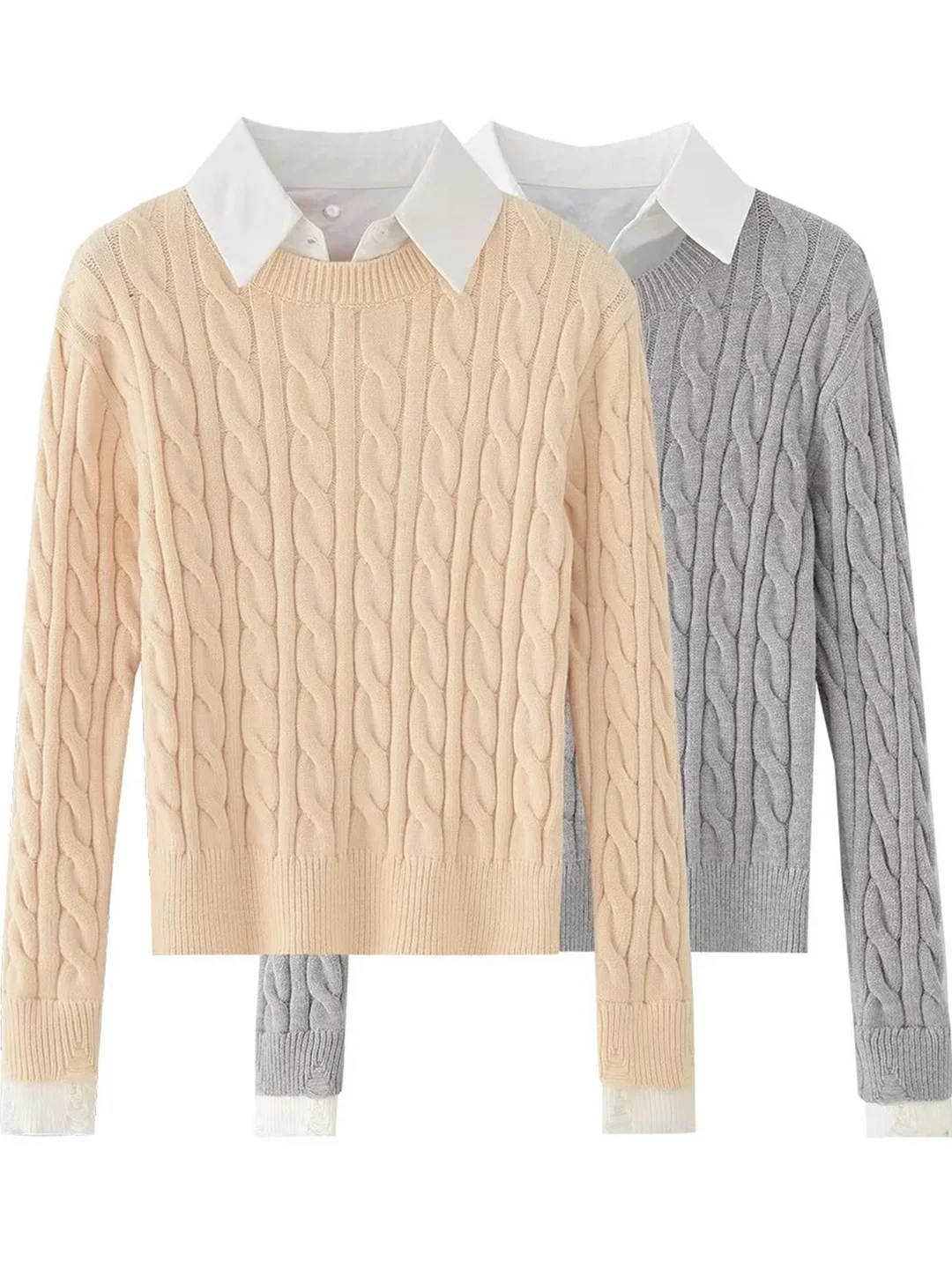 

ey Torn Twisted Knitted Sweater Women's Faion Slim Fit Casual Sle Long Sve Top Autumn Winter New Arrival