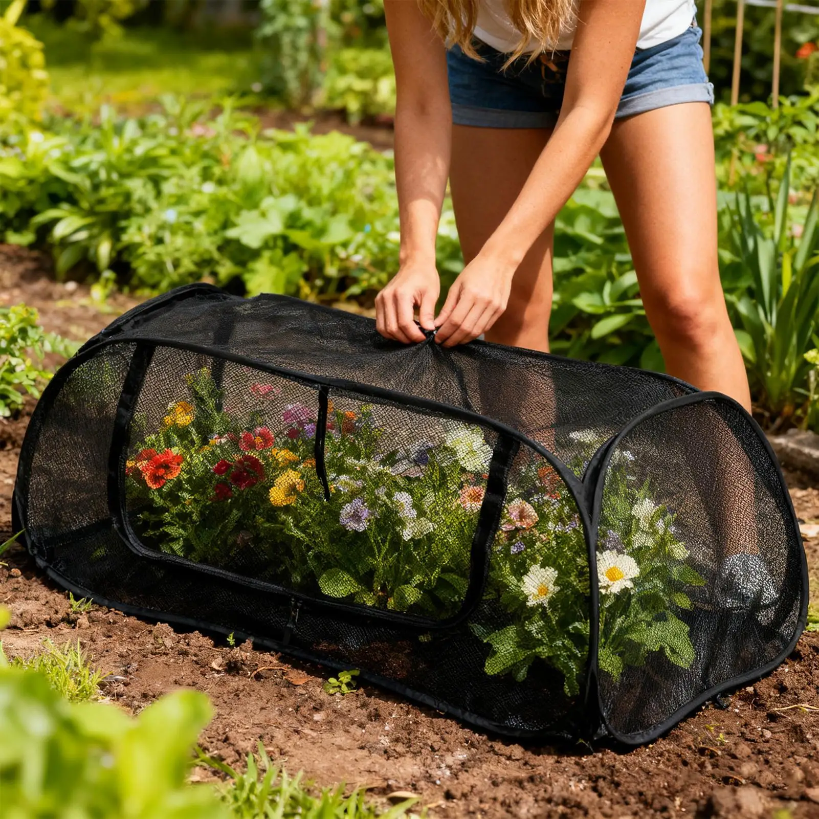 

Garden Covers for Raised Beds Breathable Mesh Netting 45x19.6x17.7 Inch Garden Plant Covers for Outdoor Gardening Vegetable