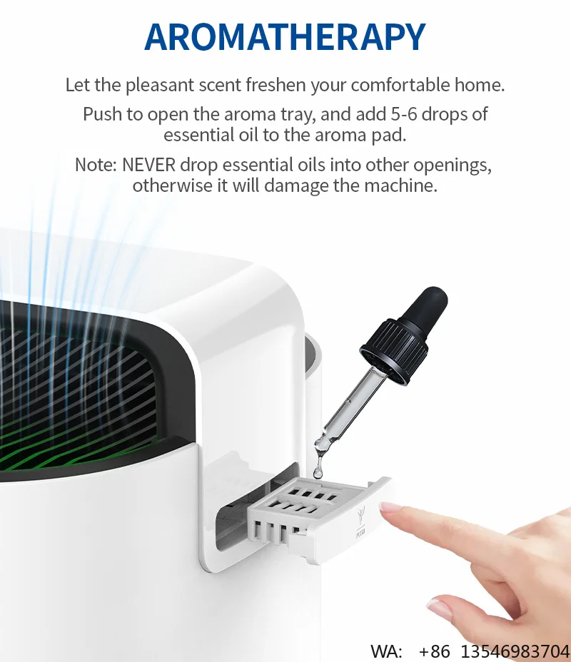 JNUO Smart Air Quality Monitoring Purifiers Remove Smoke Air Cleaner H13 HEPA Filter Large Aura Air Purifier for Home Office